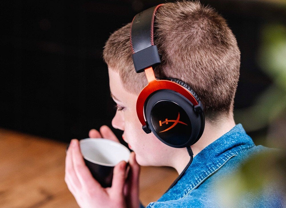 HyperX Cloud II žaidimų ausinės su jungtimi Jack + USB ir virtualiu erdvinio garso 7.1 režimu