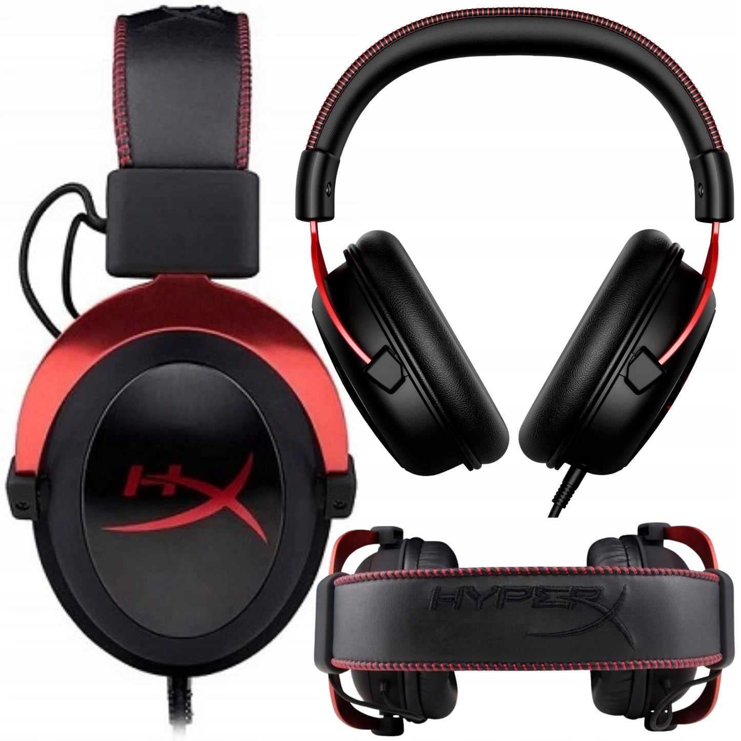 HyperX Cloud II žaidimų ausinės su jungtimi Jack + USB ir virtualiu erdvinio garso 7.1 režimu