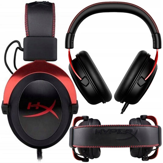 HyperX Cloud II žaidimų ausinės su jungtimi Jack + USB ir virtualiu erdvinio garso 7.1 režimu
