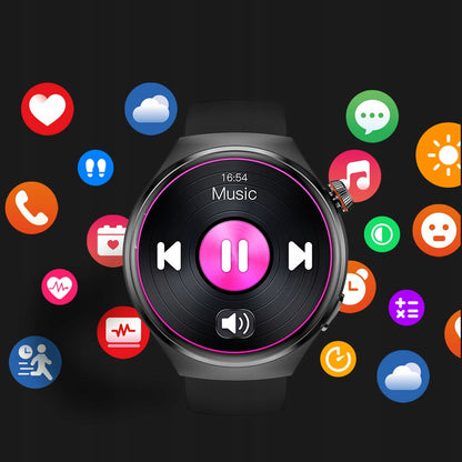 Išmanusis laikrodis GT4 PRO – Sveikatos monitorius, Širdies ritmas, Sotiacijos matuoklis, 1,55” IPS, juodas