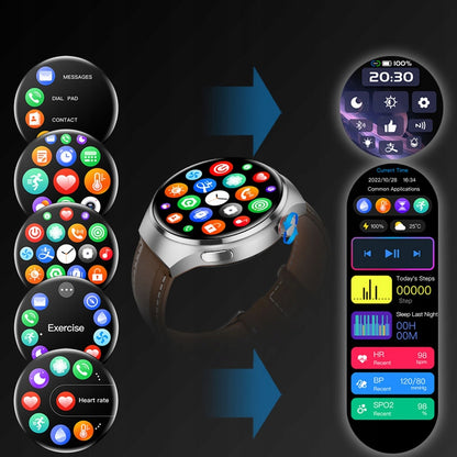 Išmanusis laikrodis GT4 PRO – Sveikatos monitorius, Širdies ritmas, Sotiacijos matuoklis, 1,55” IPS, juodas