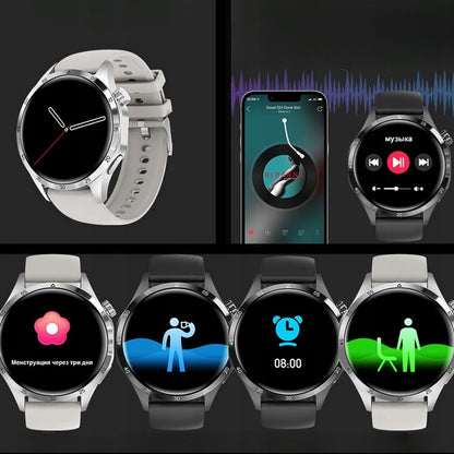 Išmanusis laikrodis GT4 PRO – Sveikatos monitorius, Širdies ritmas, Sotiacijos matuoklis, 1,55” IPS, juodas