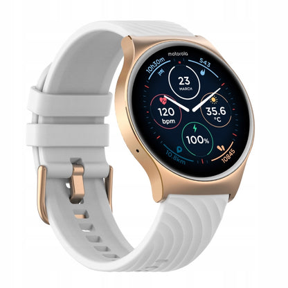 Išmanusis laikrodis Motorola Moto Watch 120, 10 dienų baterija, AI balso asistentas, Rožinis auksas