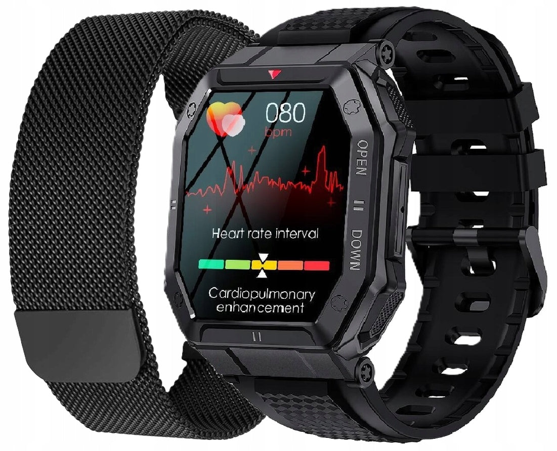 Vyriškas sportinis išmanusis laikrodis + papildomas dirželis ir apyrankė