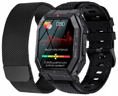 Vyriškas sportinis išmanusis laikrodis + papildomas dirželis ir apyrankė