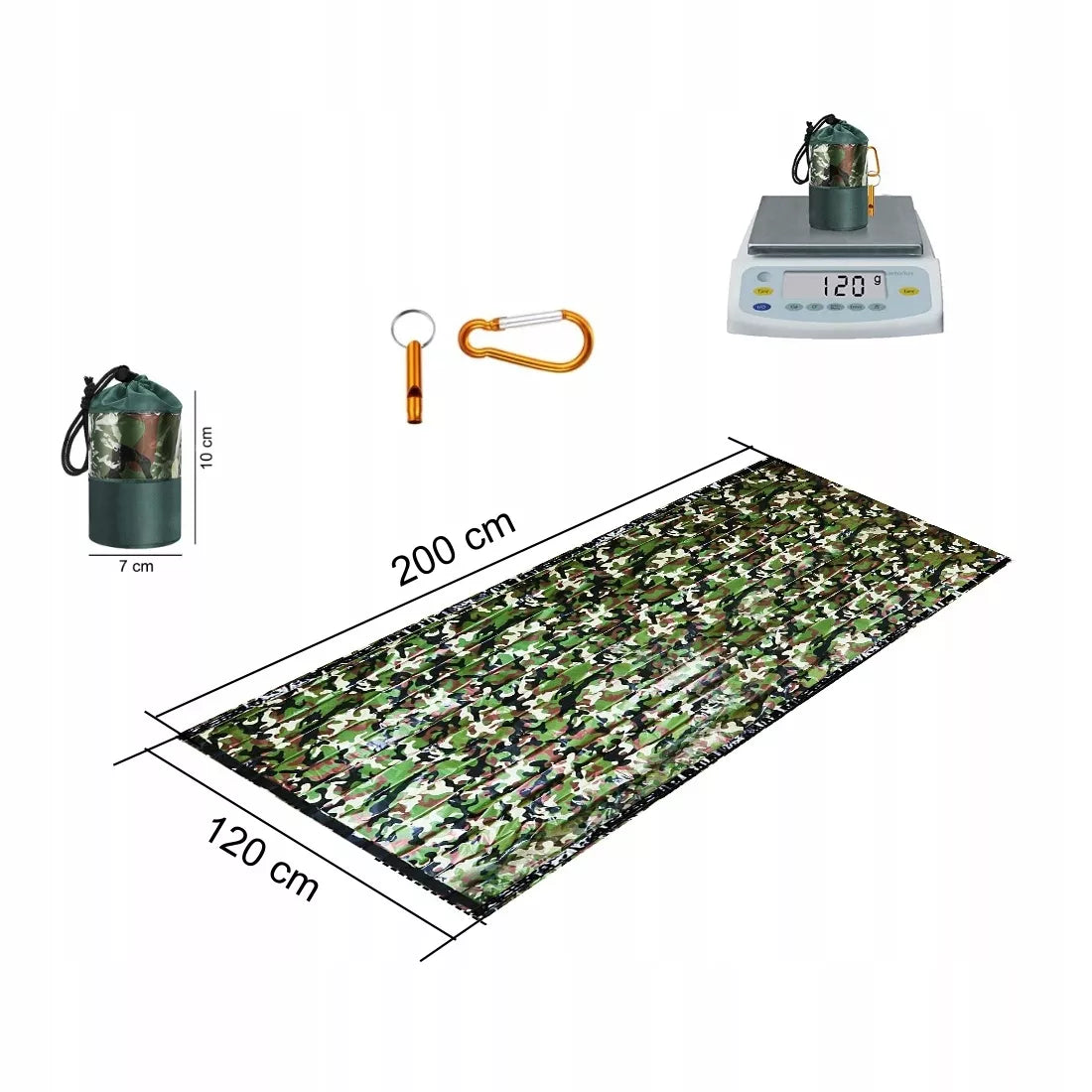 Aoking NRC termoizoliacinis miegmaišis 120x200 cm, maskuojantis – idealus stovyklavimui