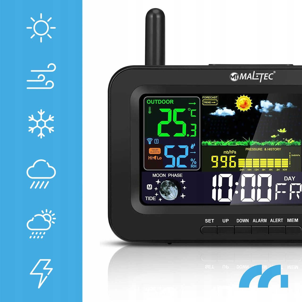 Belaidė stotelis Termometras Barometras Lauko oro jutiklis