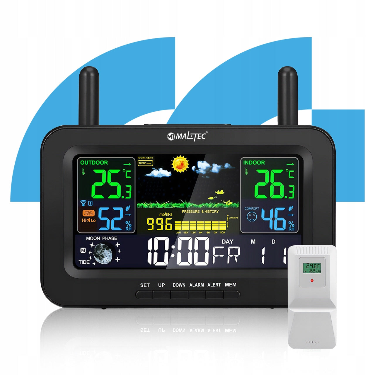 Belaidė stotelis Termometras Barometras Lauko oro jutiklis