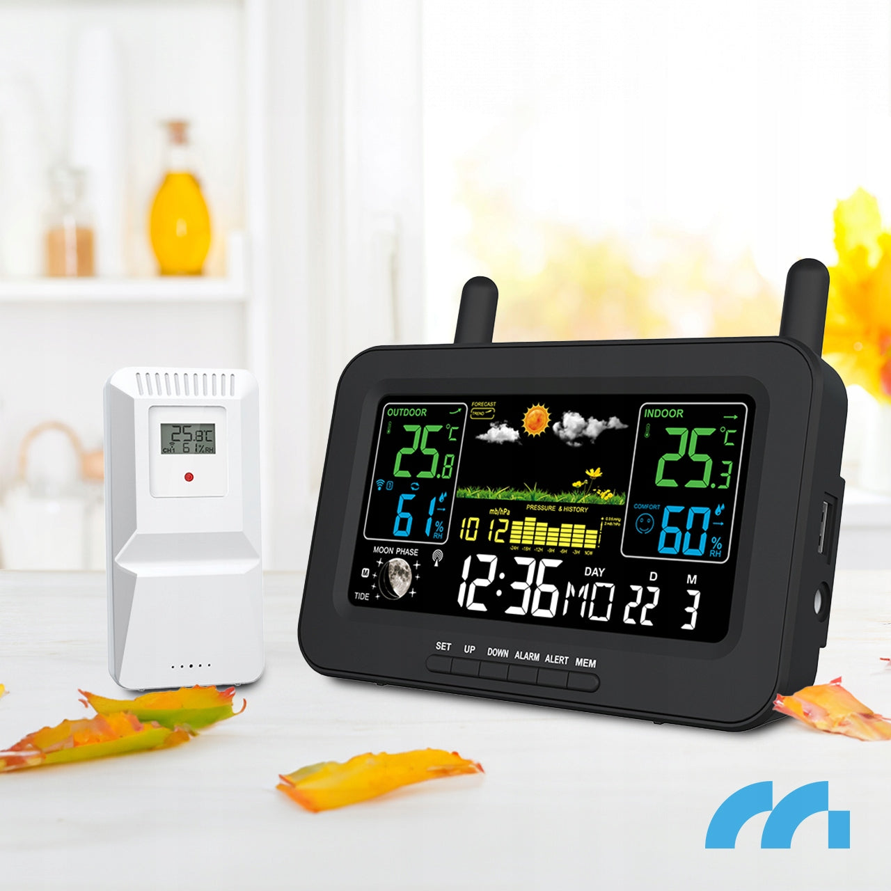 Belaidė stotelis Termometras Barometras Lauko oro jutiklis