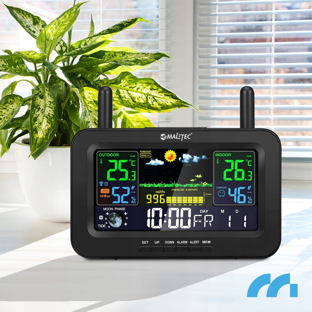 Belaidė stotelis Termometras Barometras Lauko oro jutiklis