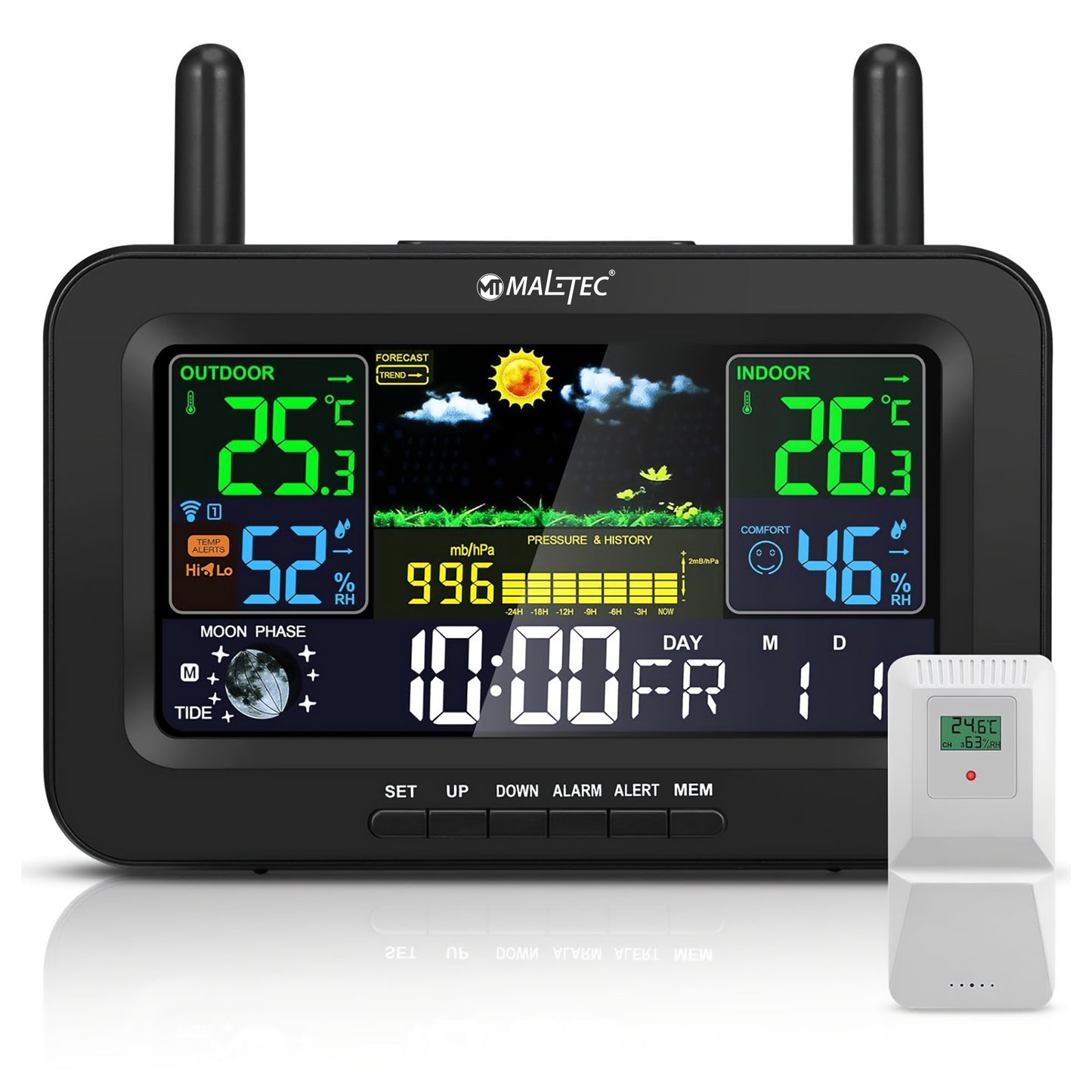 Belaidė stotelis Termometras Barometras Lauko oro jutiklis