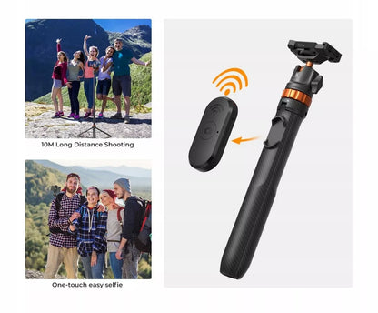 K&F Concept 2w1 trikojis asmenukių lazda telefonui, fotoaparatui, DJI, GoPro + pultelis
