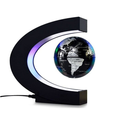 Šviečiantis levituojantis gaublys su LED (sidabrinis)