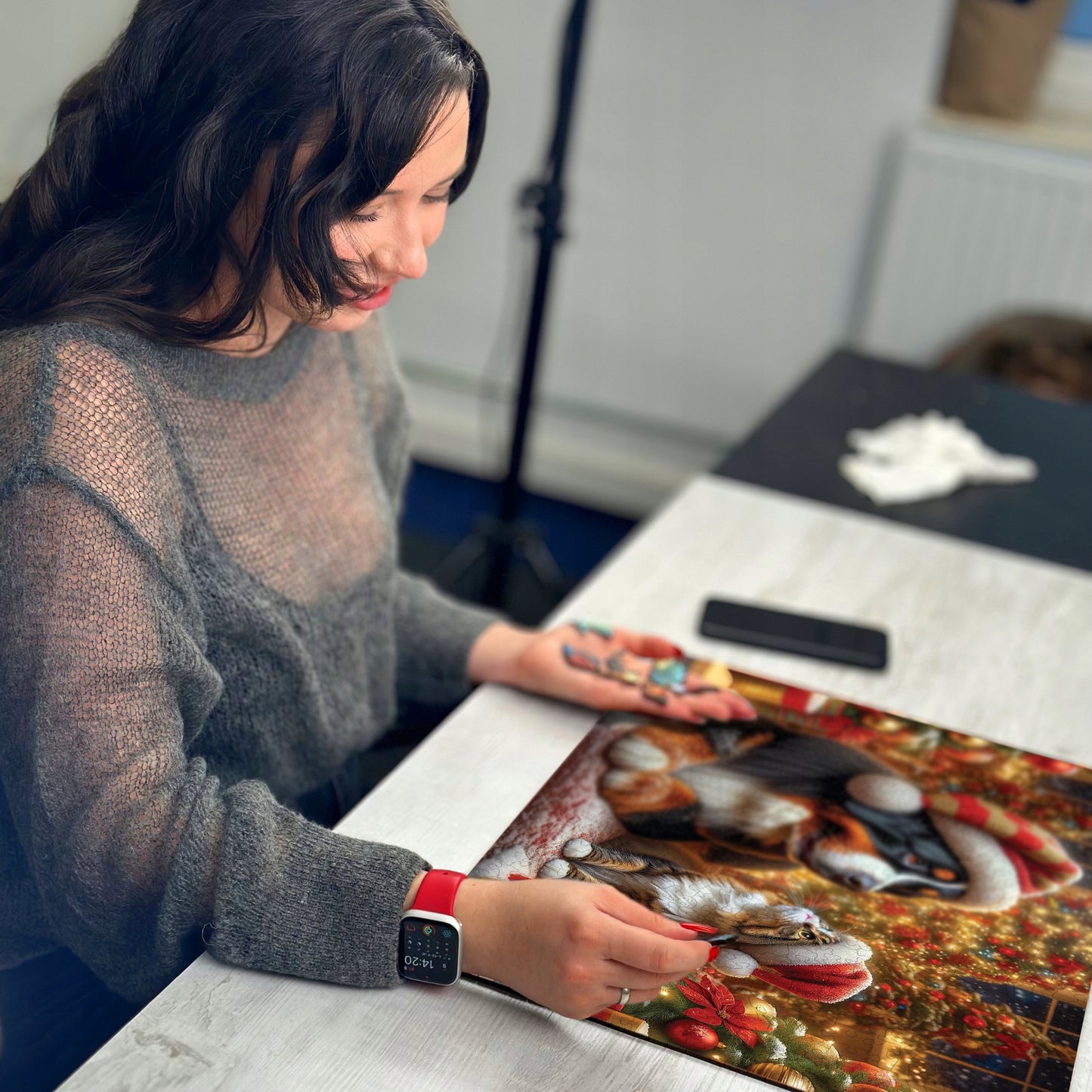 Kalėdinė Medinė Dėlionė Šuo ir Katė 500 elementų Wooden.City