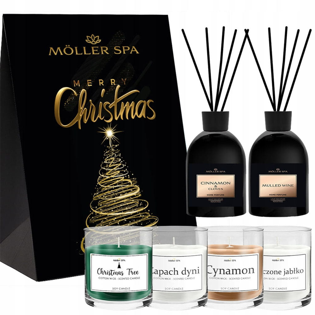 Kalėdinis dovanų rinkinys Difuzoriai Žvakės KVAPAI EGLĖ CINAMONAS