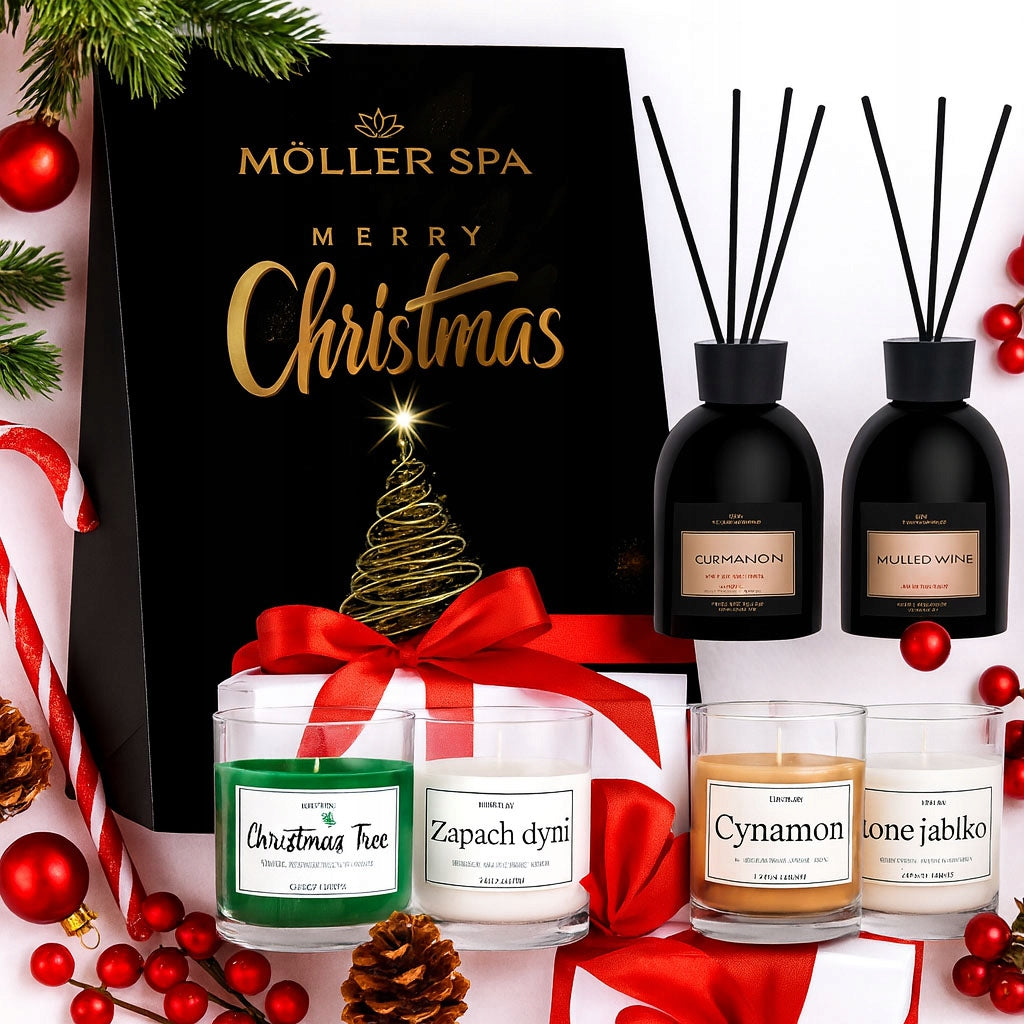 Kalėdinis dovanų rinkinys Difuzoriai Žvakės KVAPAI EGLĖ CINAMONAS