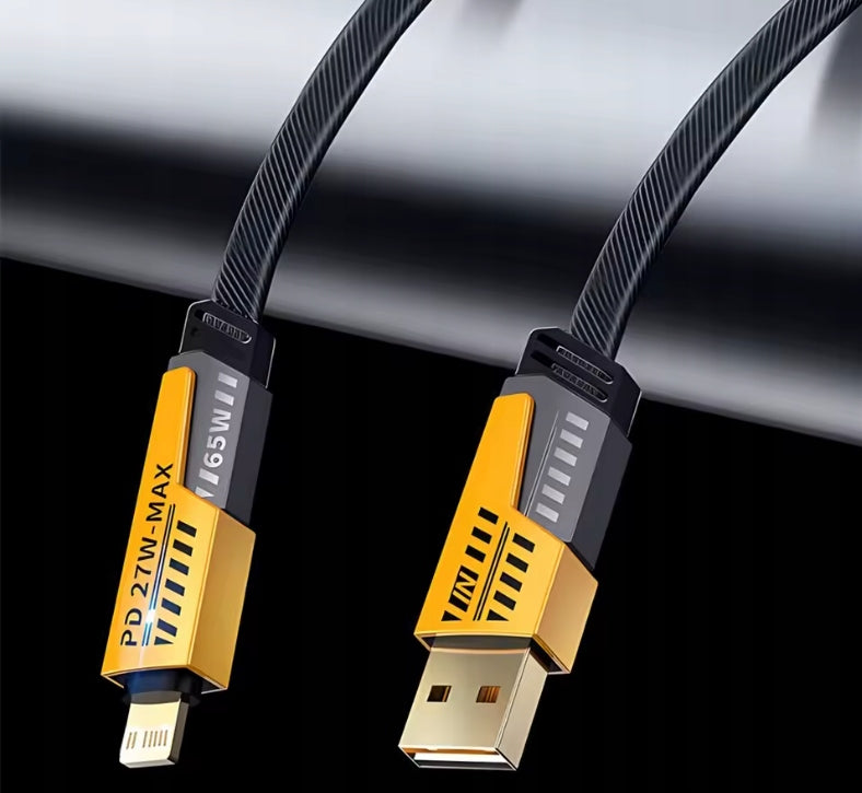 Greito veikimo GaN tinklo įkroviklis telefonui 45W PD QC + 65W C/Lightning laidas