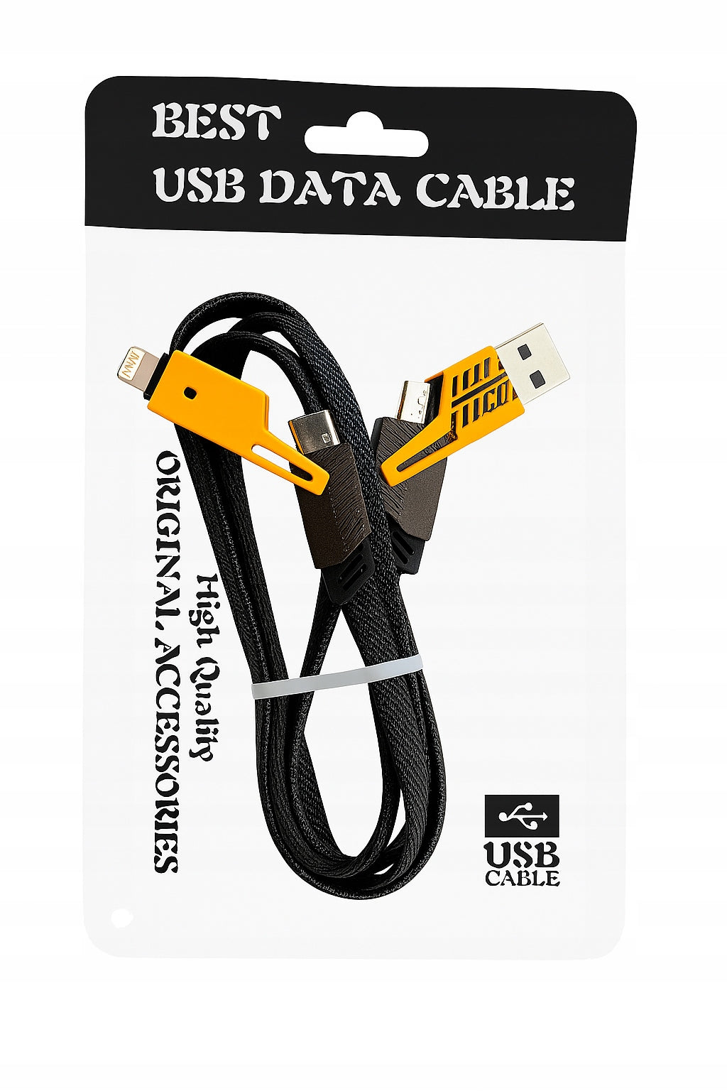 Greito veikimo GaN tinklo įkroviklis telefonui 45W PD QC + 65W C/Lightning laidas