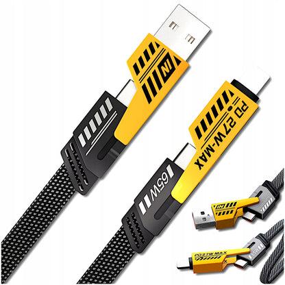 Greito veikimo GaN tinklo įkroviklis telefonui 45W PD QC + 65W C/Lightning laidas