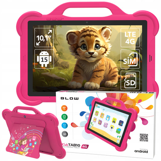 Planšetinis kompiuteris vaikams 10,1" LTE 4/64GB WiFi GPS dėklas edukacinis rinkinys dovana