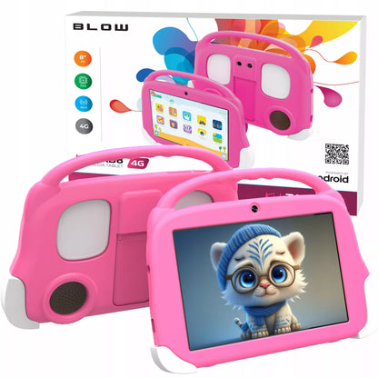 Planšetinis kompiuteris vaikams 8" 4G LTE 4/64GB WiFi GPS Dėklas Edukacinis