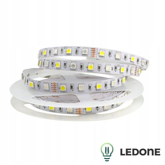 LED juosta RGBW Šiltai balta Šaltai balta Rinkinys 5m Su pulteliu Maitinimo blokas 5050 12V CE