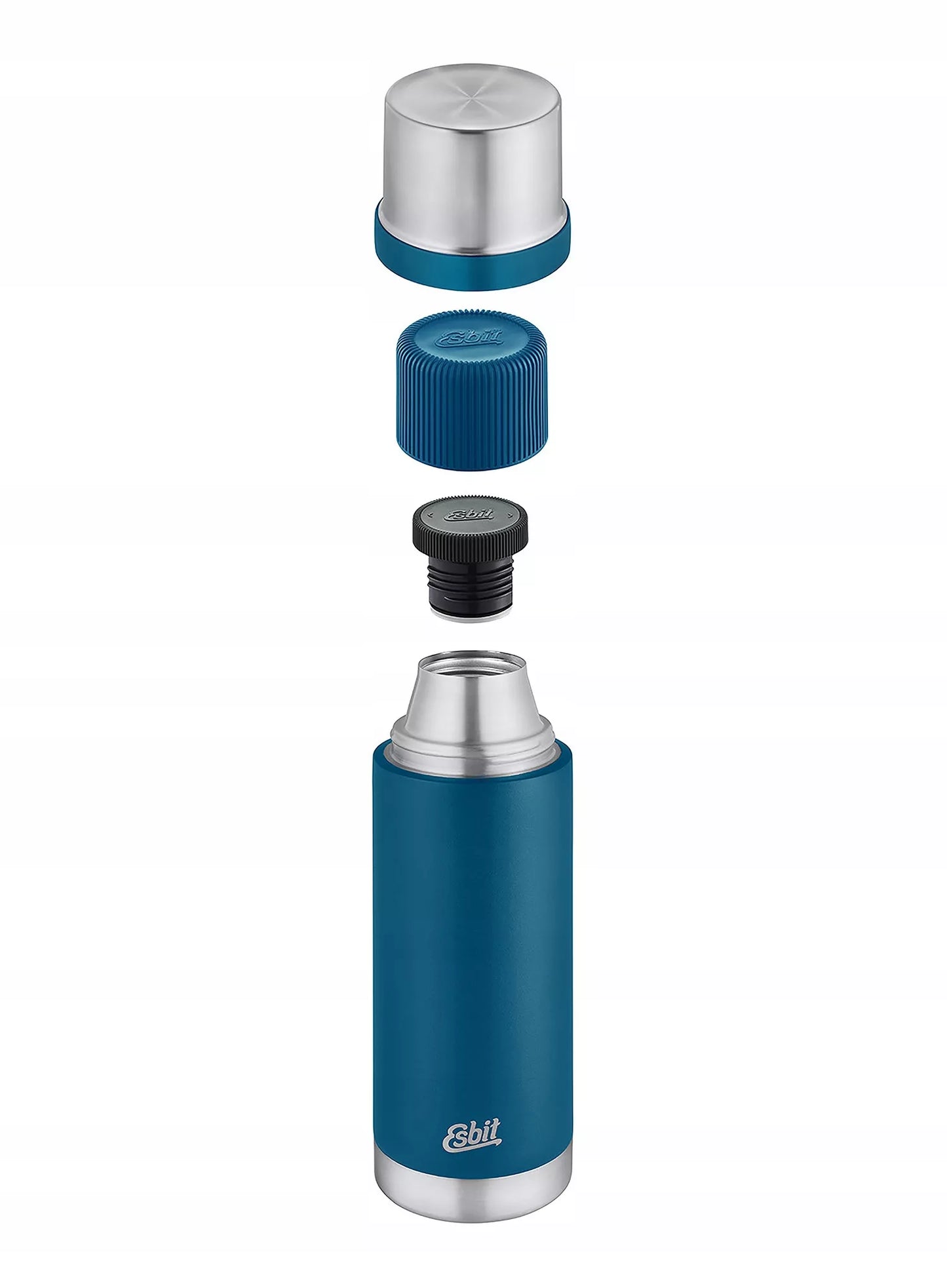 Termosas arbatai, plieninis vakuuminis, 1 l, su 2 puodeliais