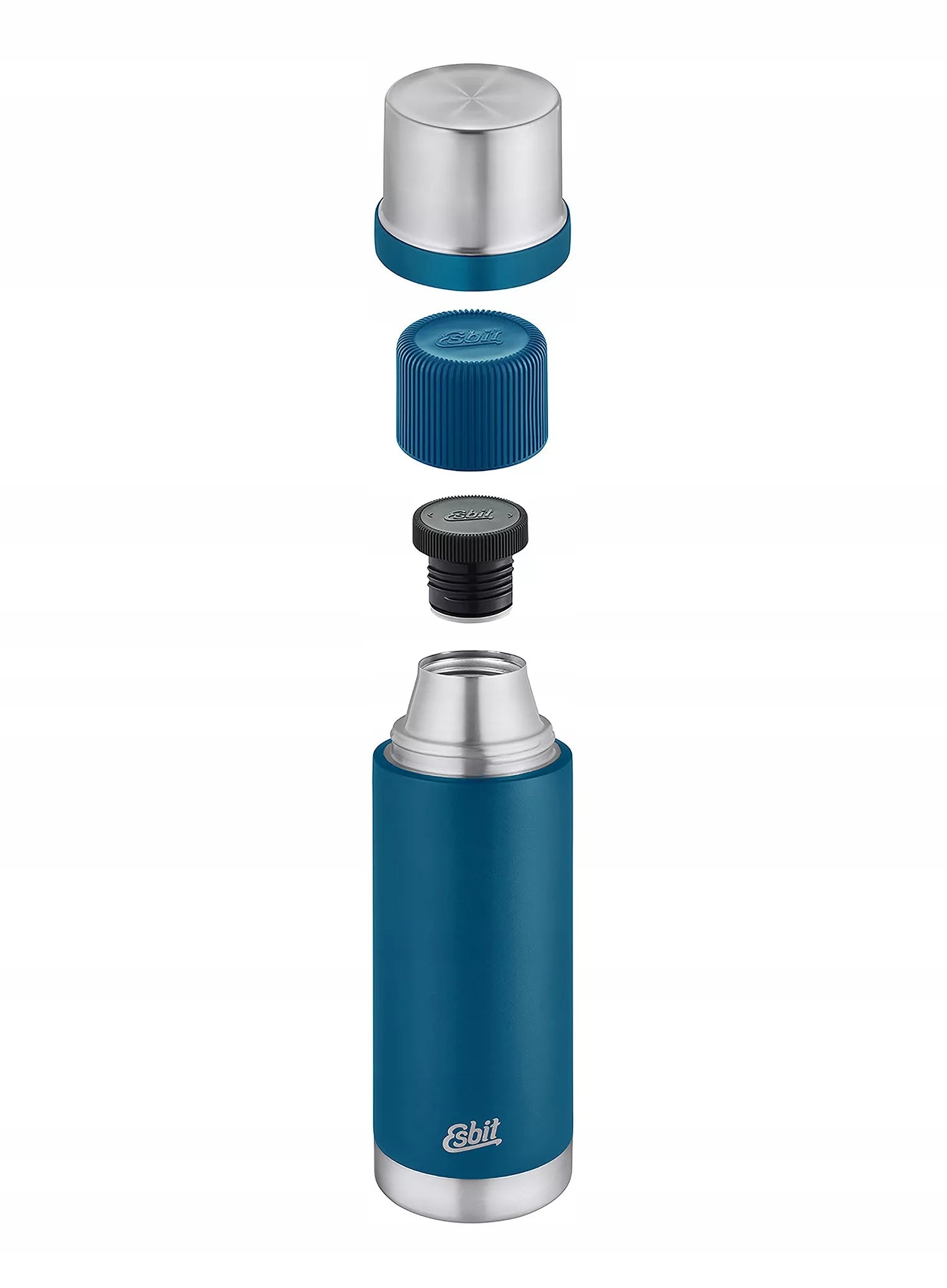 Termosas arbatai, plieninis vakuuminis, 1 l, su 2 puodeliais