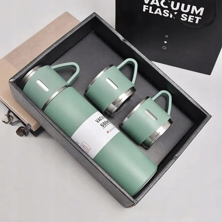 Termosas su puodeliais 500ml + 3 metaliniai puodeliai dovanų rinkinys