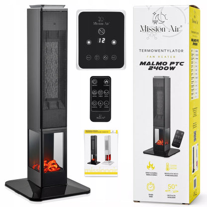 Stulpelio formos elektrinis šildytuvas – židinio tipo, ventiliatorius