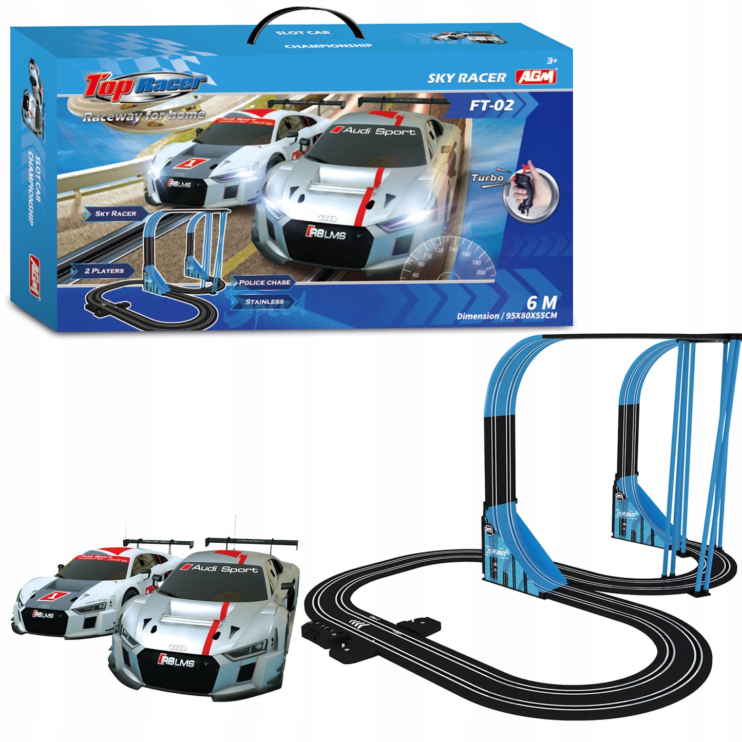 Lenktynių automobilių trasos rinkinys, trasos, nusileidimo takas AUDI 6M