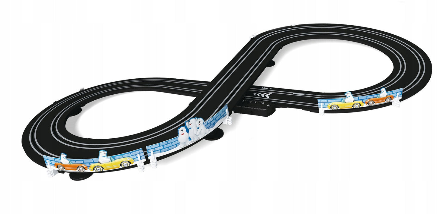 Lenktynių trasos automobilių rinkinys Bugatti 2,5 m 1:64 Coil