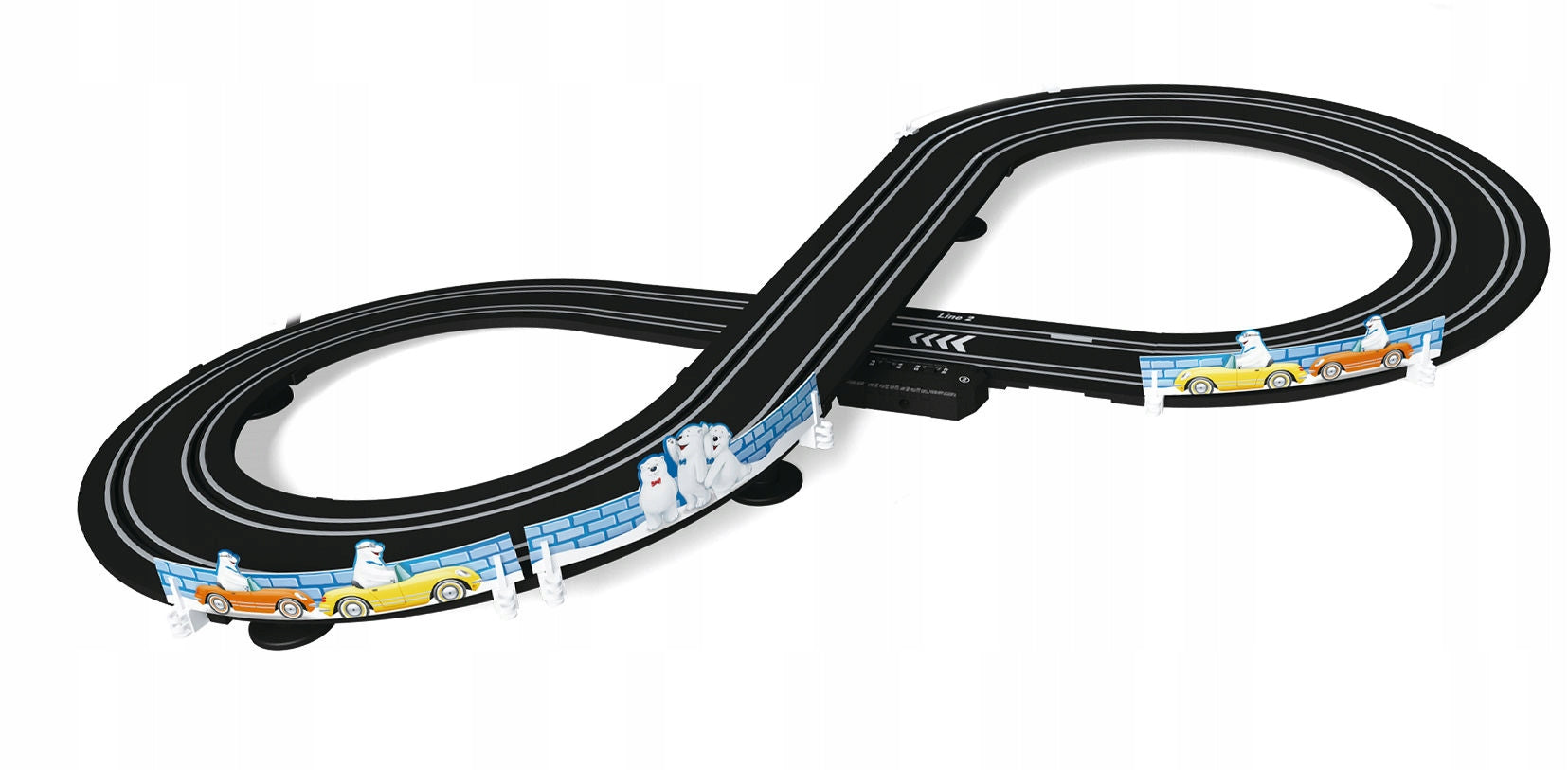 Lenktynių trasos automobilių rinkinys Bugatti 2,5 m 1:64 Coil