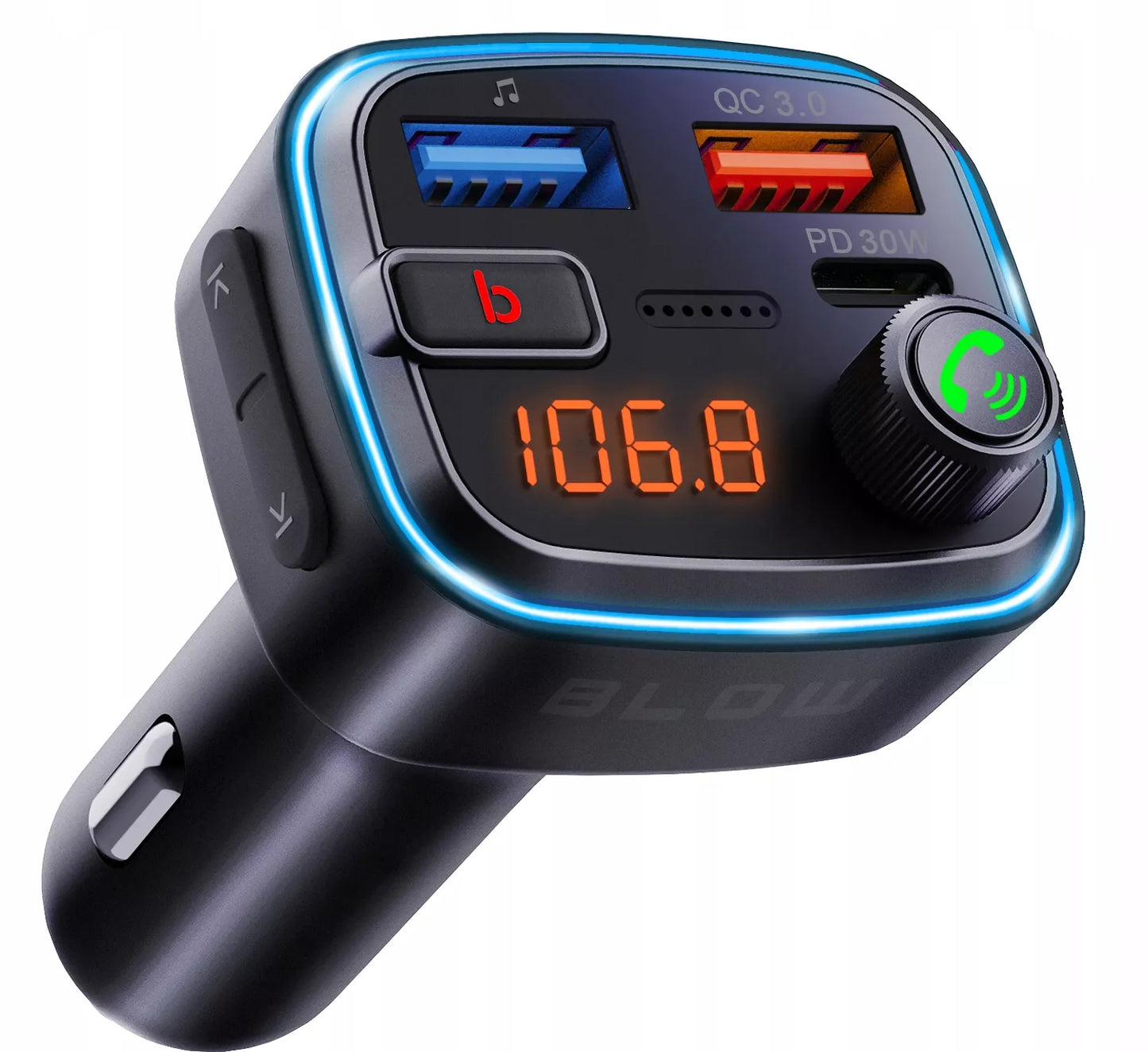FM SIŲSTUVAS BLUETOOTH 5.3 QC 3.0 PD30W STIPRUS BOSAS KROVIKLIS MIKROFONAS