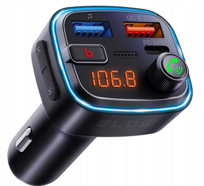 FM SIŲSTUVAS BLUETOOTH 5.3 QC 3.0 PD30W STIPRUS BOSAS KROVIKLIS MIKROFONAS