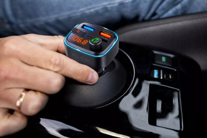 FM SIŲSTUVAS BLUETOOTH 5.3 QC 3.0 PD30W STIPRUS BOSAS KROVIKLIS MIKROFONAS