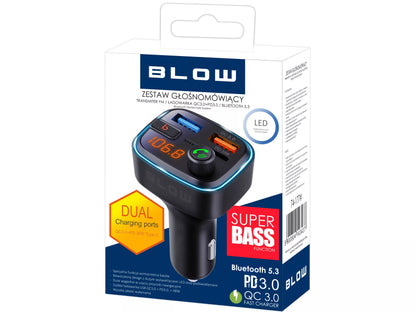 FM SIŲSTUVAS BLUETOOTH 5.3 QC 3.0 PD30W STIPRUS BOSAS KROVIKLIS MIKROFONAS
