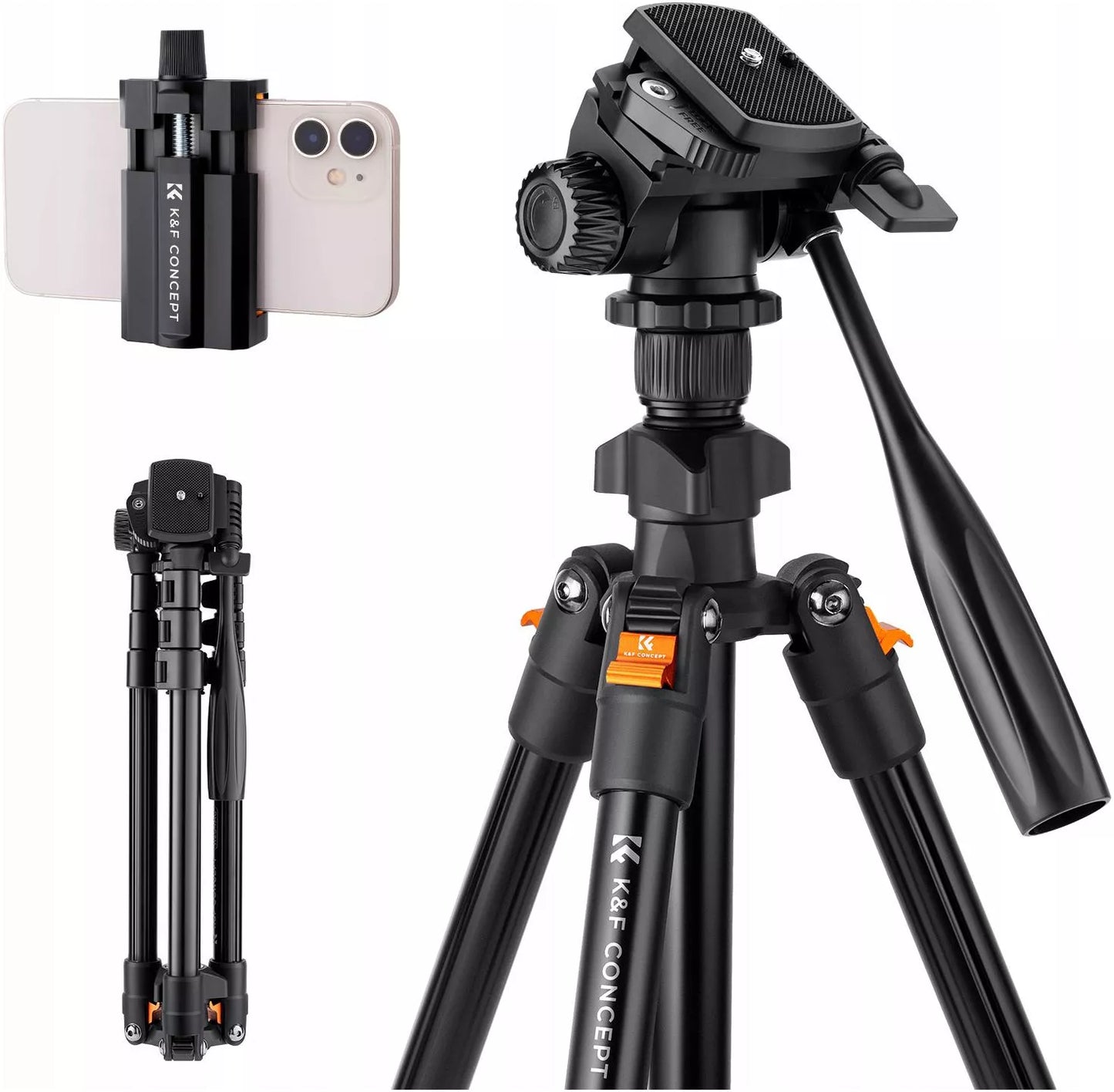 K&F Concept K234A FOTOGRAFINIS trikojis fotoaparatui ir kamerai + telefono laikiklis