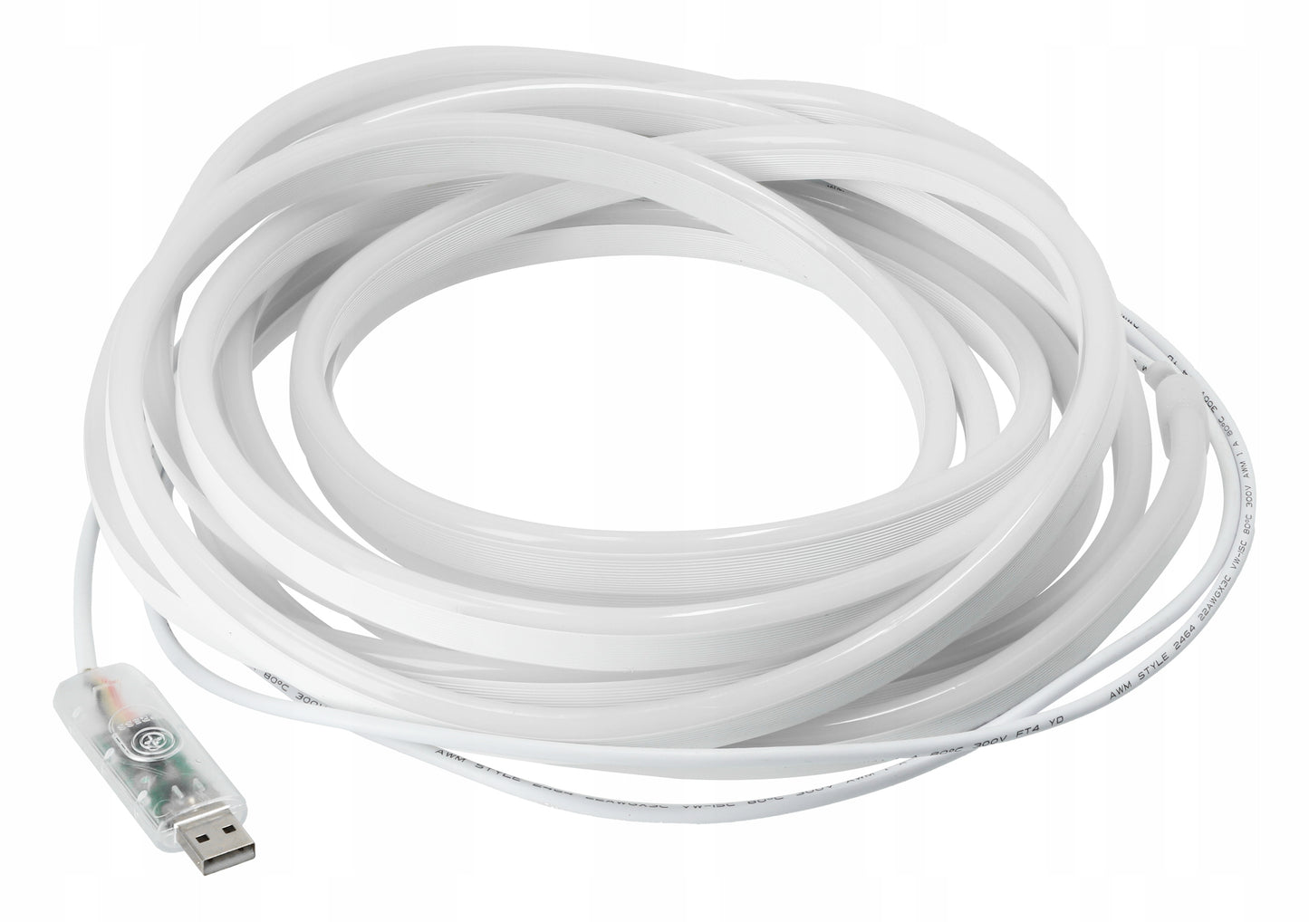 RGB LED juosta 5m, vandeniui atspari, su pulteliu ir programėle, IP65, 5V USB, lankstus neonas