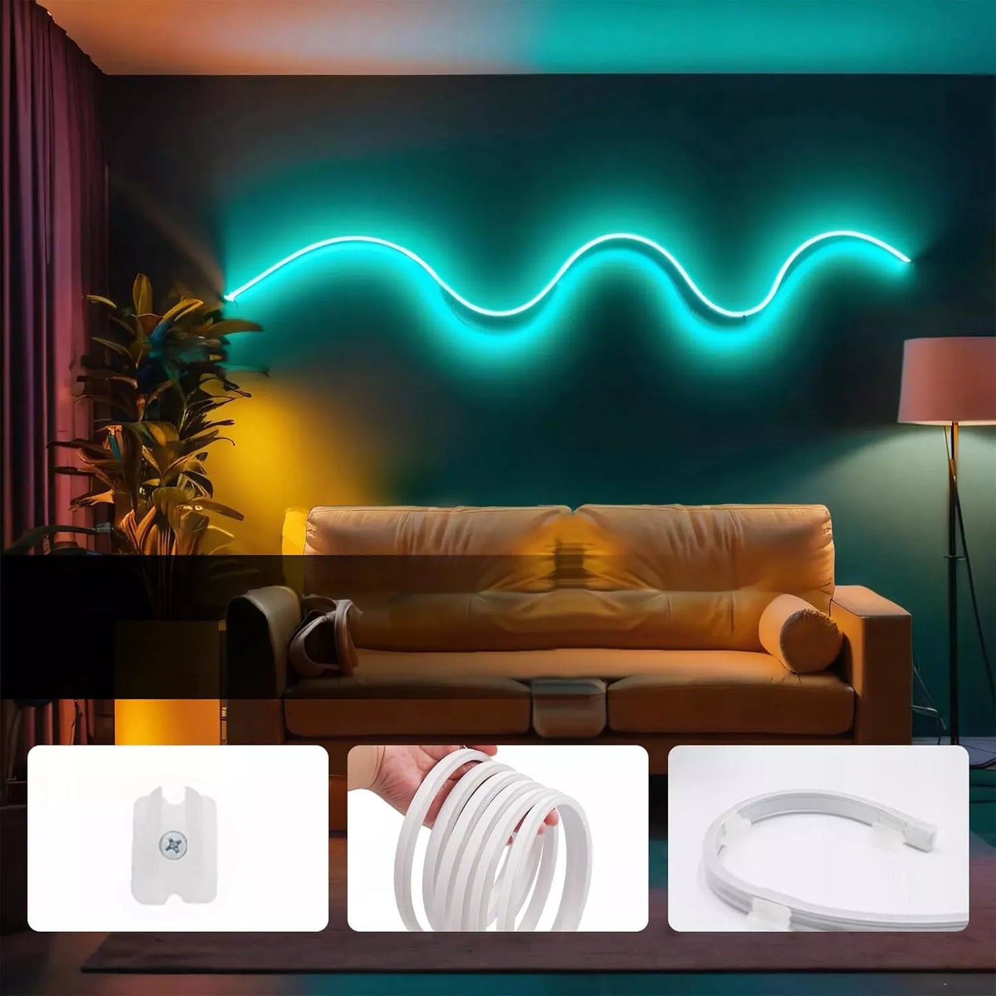 RGB LED juosta 5 m – USB 5V, vandeniui atspari, su pulteliu