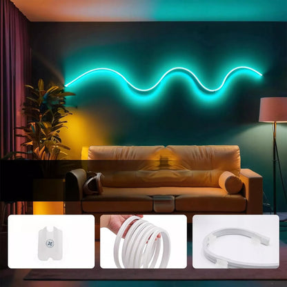 RGB LED juosta 5 m – USB 5V, vandeniui atspari, su pulteliu