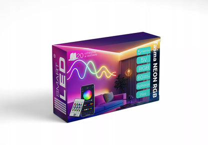 RGB LED juosta 5 m – USB 5V, vandeniui atspari, su pulteliu