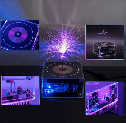 Tesla ritės modulis su žaibo plazma ir Bluetooth garsiakalbiu