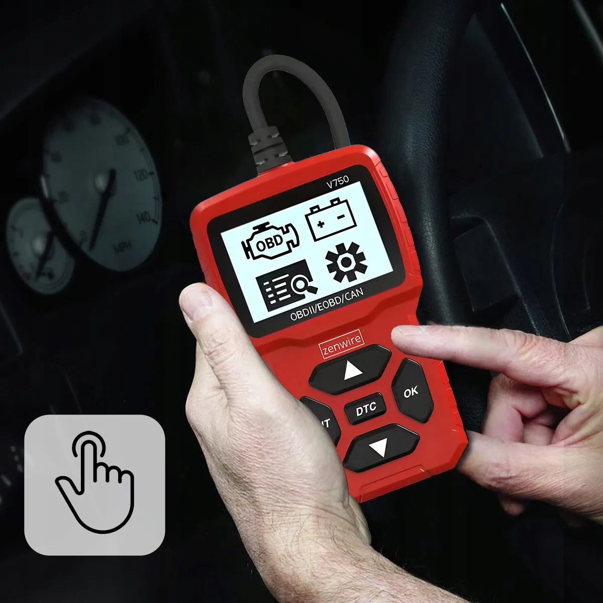 Diagnostinis skaitytuvas OBD2 CAN VIN BMW su ekranu