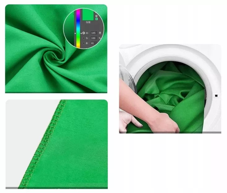 Žalias medžiaginis green screen fonas 3x2m