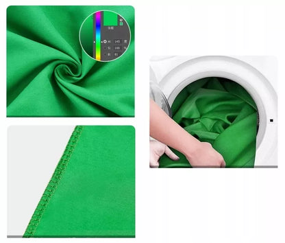 Žalias medžiaginis green screen fonas 3x2m