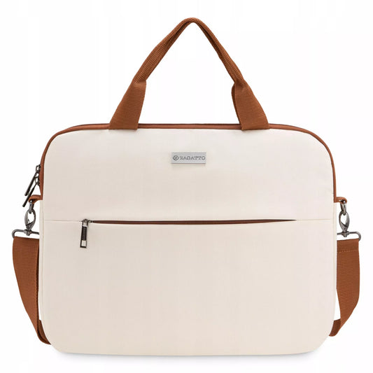 Zagatto 15,6" nešiojamojo kompiuterio krepšys – lengvas ir talpus smėlio spalvos nešiojamojo kompiuterio dėklas