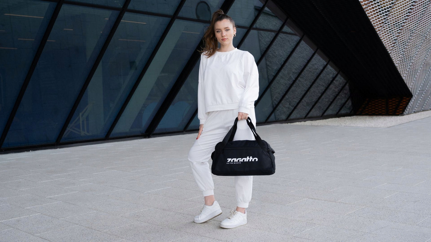 Juodas lengvas sportinis kelioninis krepšys vyrams ir moterims, skirtas sporto salei ZAGATTO