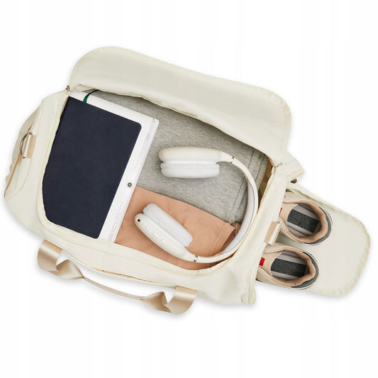 Moteriškas sportinis kelioninis krepšys treniruotėms, sporto salei, smėlio spalvos ZAGATTO