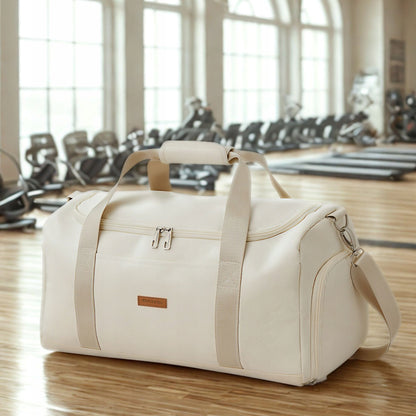 Moteriškas sportinis kelioninis krepšys treniruotėms, sporto salei, smėlio spalvos ZAGATTO